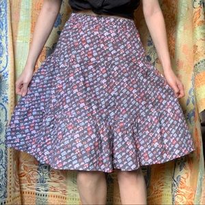 Vintage Graphic Car Print Skirt